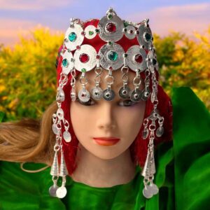 Amazigh Berber Sousse Head Tiara with Earrings Jewelry Set
