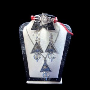 Amazigh Berber Tizerzit Jewelry Set with Pendant Necklace Bracelet Earrings Keychain