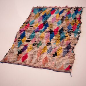 Boujaad Amazigh Berber Rug with Tribal Motifs Washable Cotton