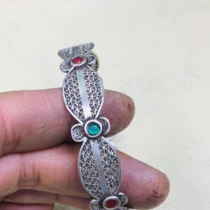 Berber Amazigh Gravé 925 Silver Handmade Cuff Bracelet