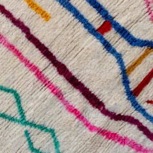 Amazigh Azilal Berber Handmade Wool Rug with Vertical Motifs