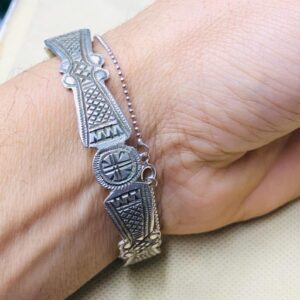 Amazigh Berber Gravé 925 Silver Engraved Cuff Bracelet