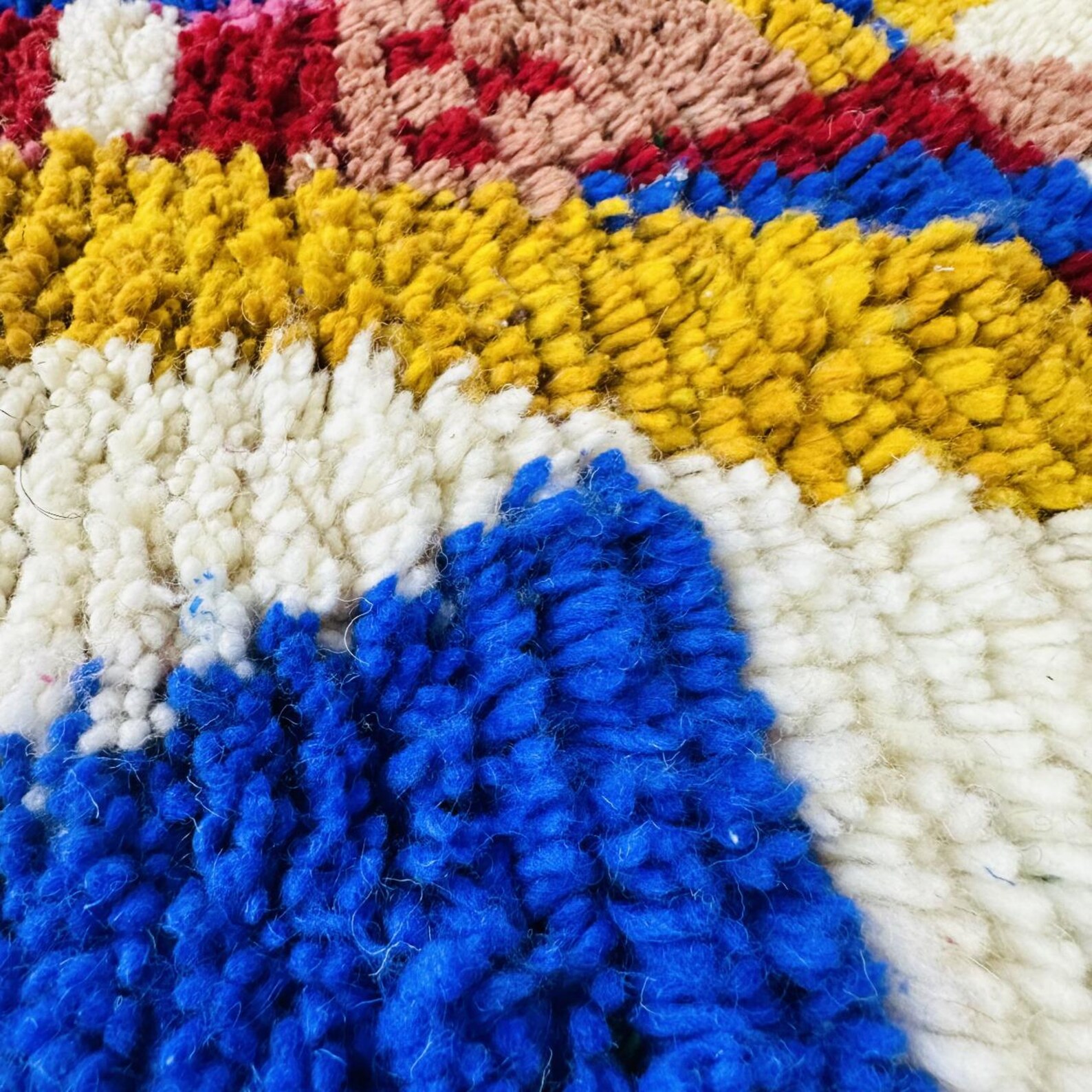 Amazigh Berber Diamond Handwoven Colorful Custom Wool Rug