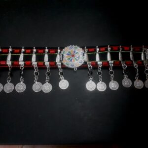 Amazigh Berber Beaded Belt with Silver Plated Artisan Design