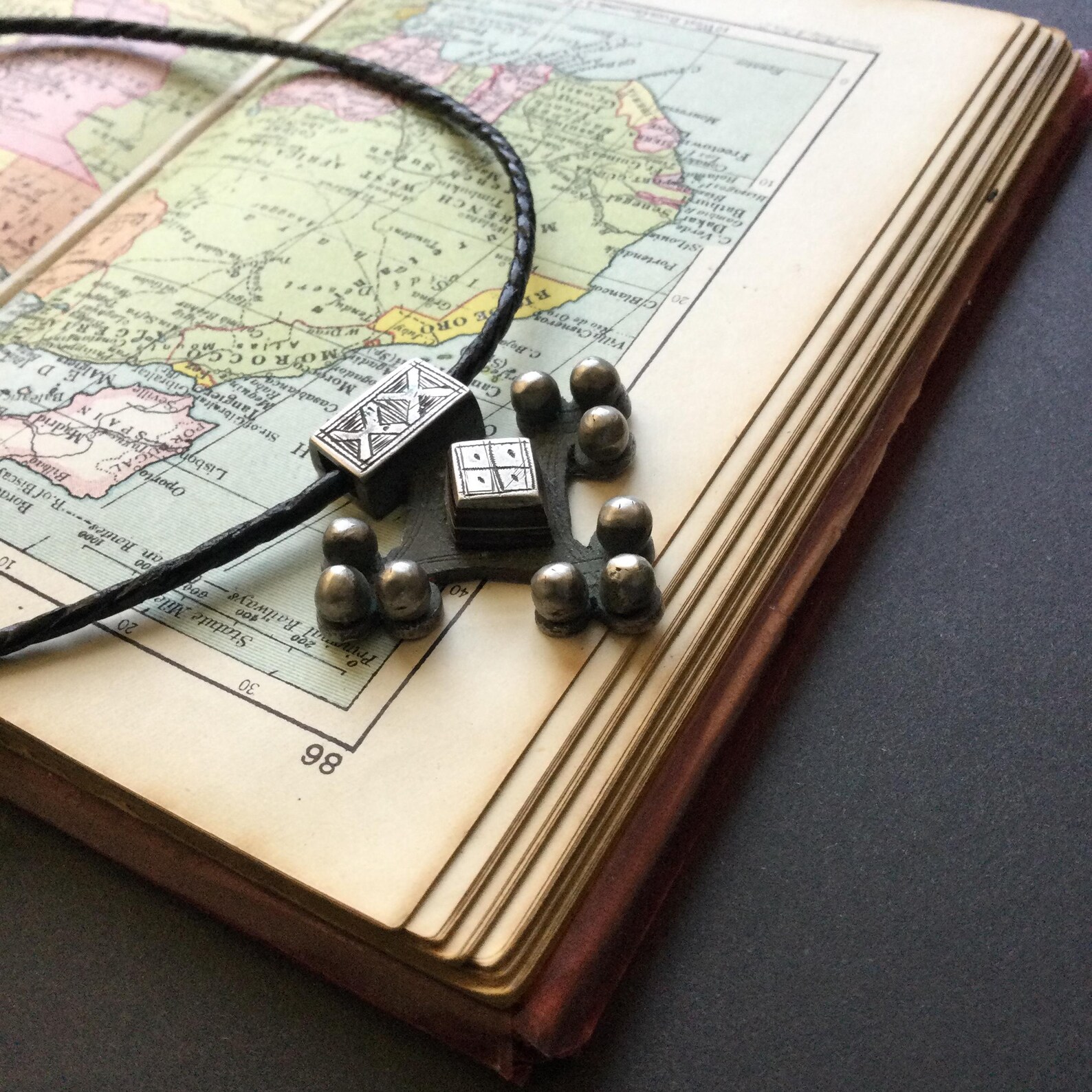 Amazigh SAHARIAN Ebony Cross Necklace with Berber Tuareg Design
