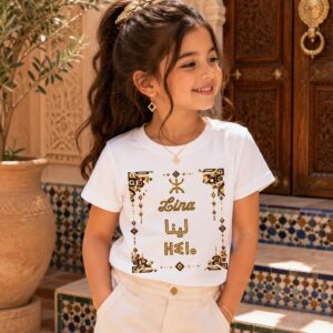 Amazigh Personalized Name Wall Art with Tifinagh Arabic English Design