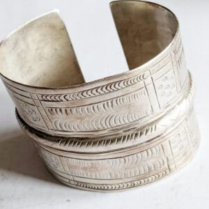Amazigh Berber Vintage Wide Silver Bracelet from Siwa Egypt