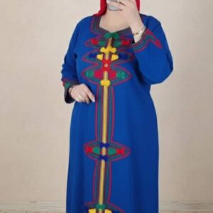 Amazigh Berber Embroidered Kaftan Dress with Yaz Patterns