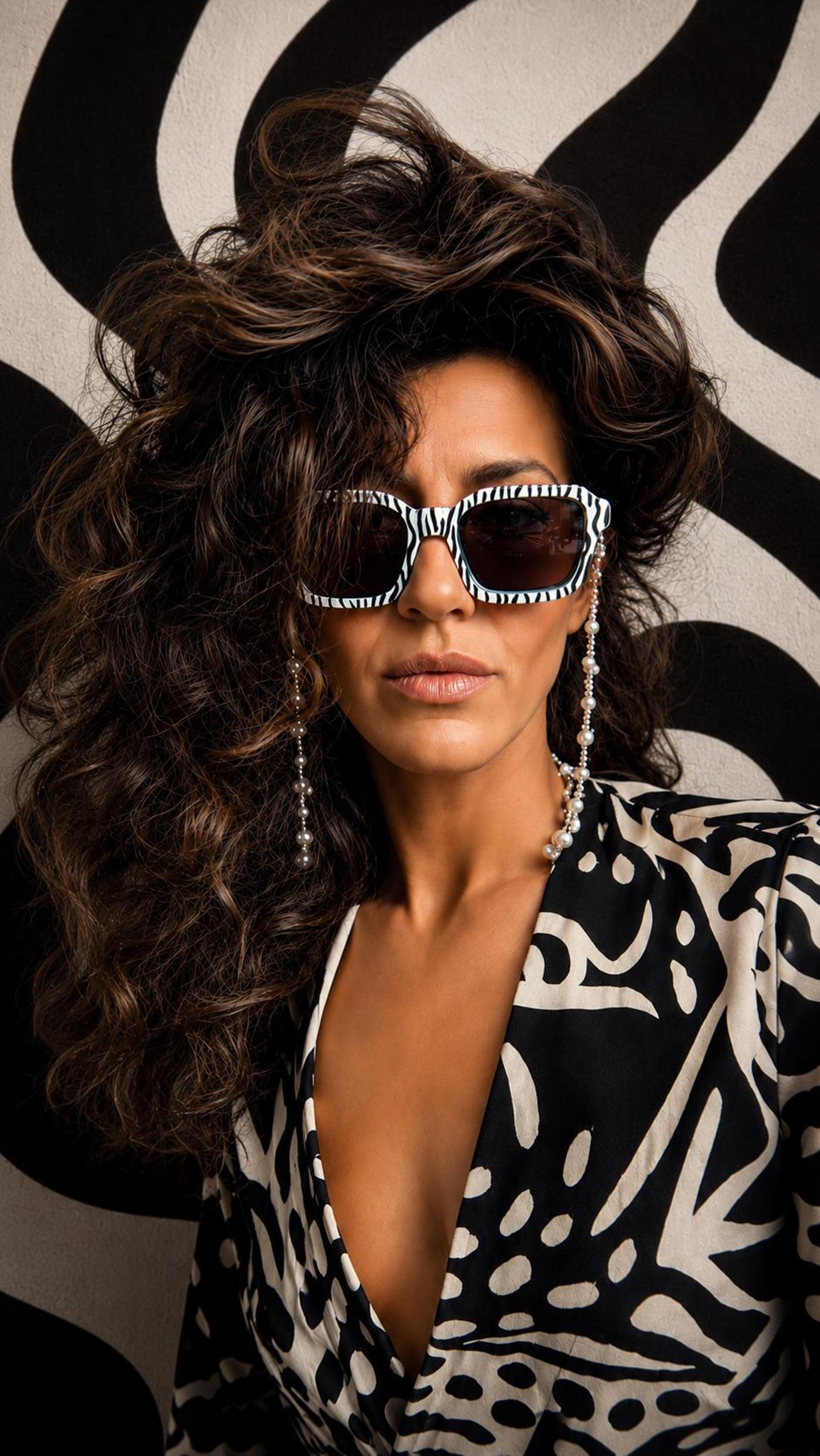 Amazigh AMƔIUD Zebra Hand Painted Sunglasses UV400 Cat 3 Frames