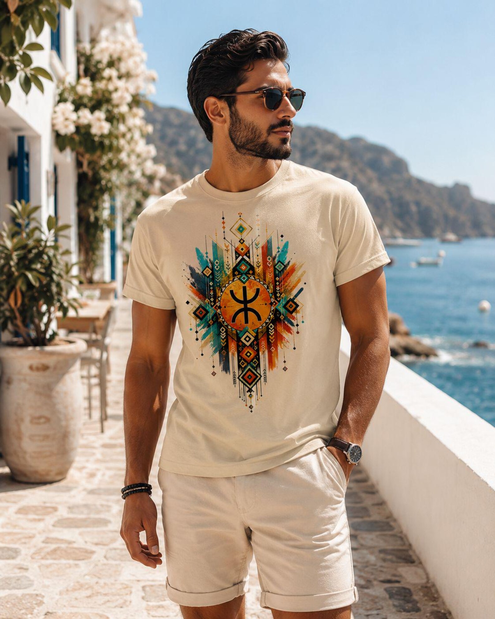 Amazigh Berber Modern Artwork Transparent Background PNG Digital Download