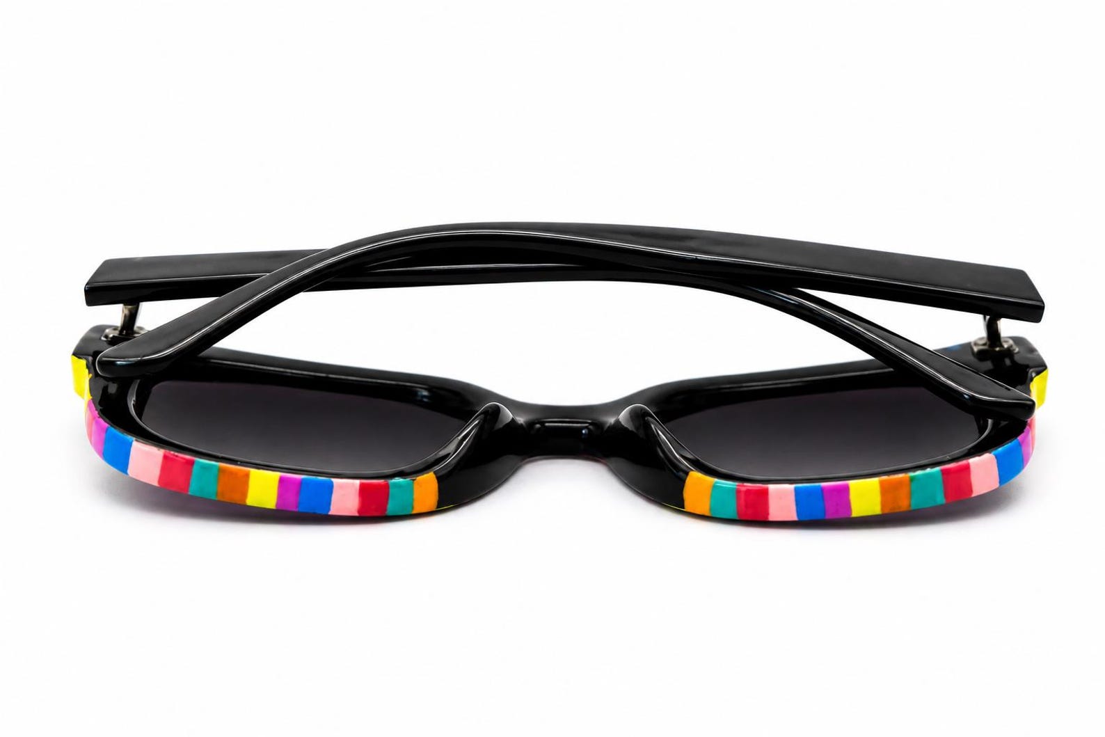Amazigh IZURAG N TUDERT Rainbow Striped Hand Painted Sunglasses Frames