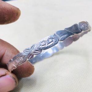 Amazigh Tuareg Sahara Silver Tribal Engraved Heritage Bracelet