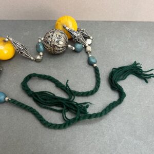 Vintage Berber Amazigh Amber Resin Bead North African Necklace