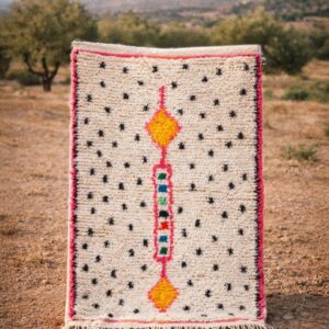 Amazigh Azilal Berber Handmade Wool Rug with Central Motif