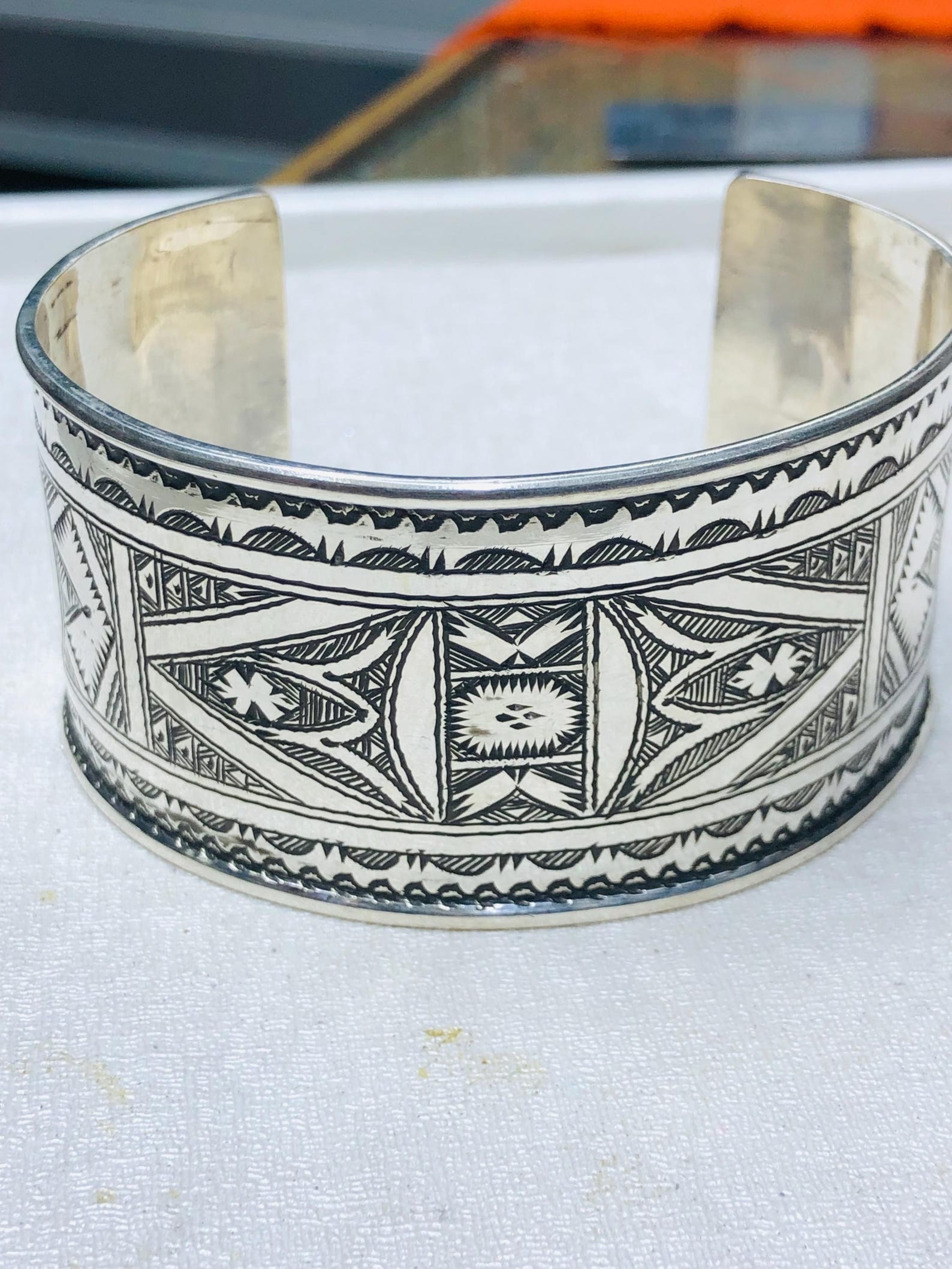 Amazigh Tuareg Berber Gravé Maroc Bracelet Silver Engraved Jewelry