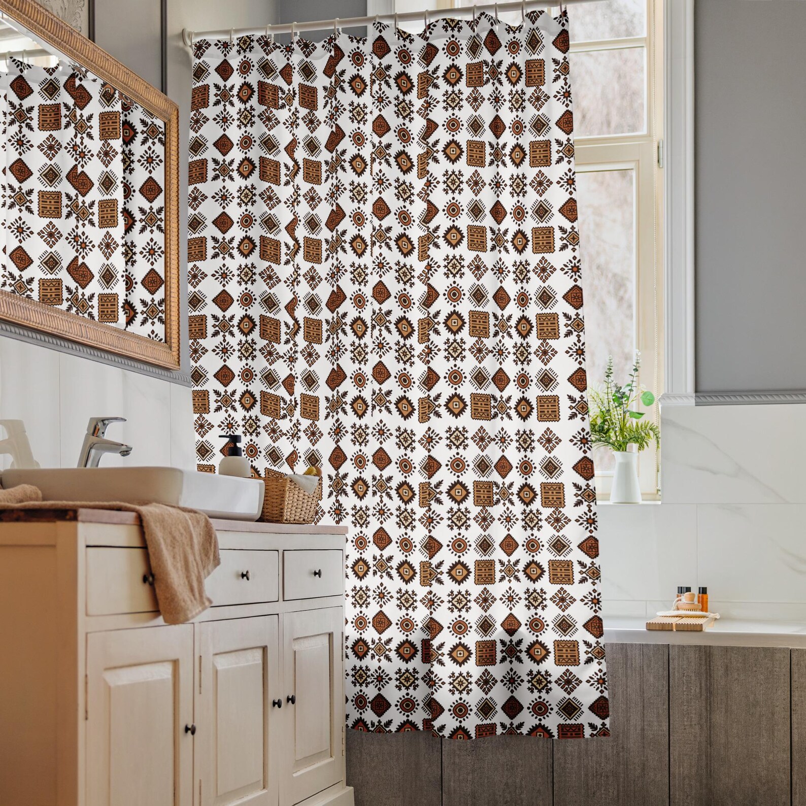 Amazigh Berber Shower Curtain Pattern Graphic Sweatshirt Design
