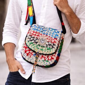 Amazigh Cowrie Crossbody Bag Handmade Boho Tribal Style
