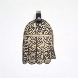Ancienne Amazigh Berber Tifinagh Hamsa Khamssa Silver Necklace