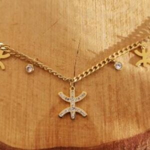 Amazigh Kabyle Tifinagh Yaz Berber Necklace Cadeau with Charms