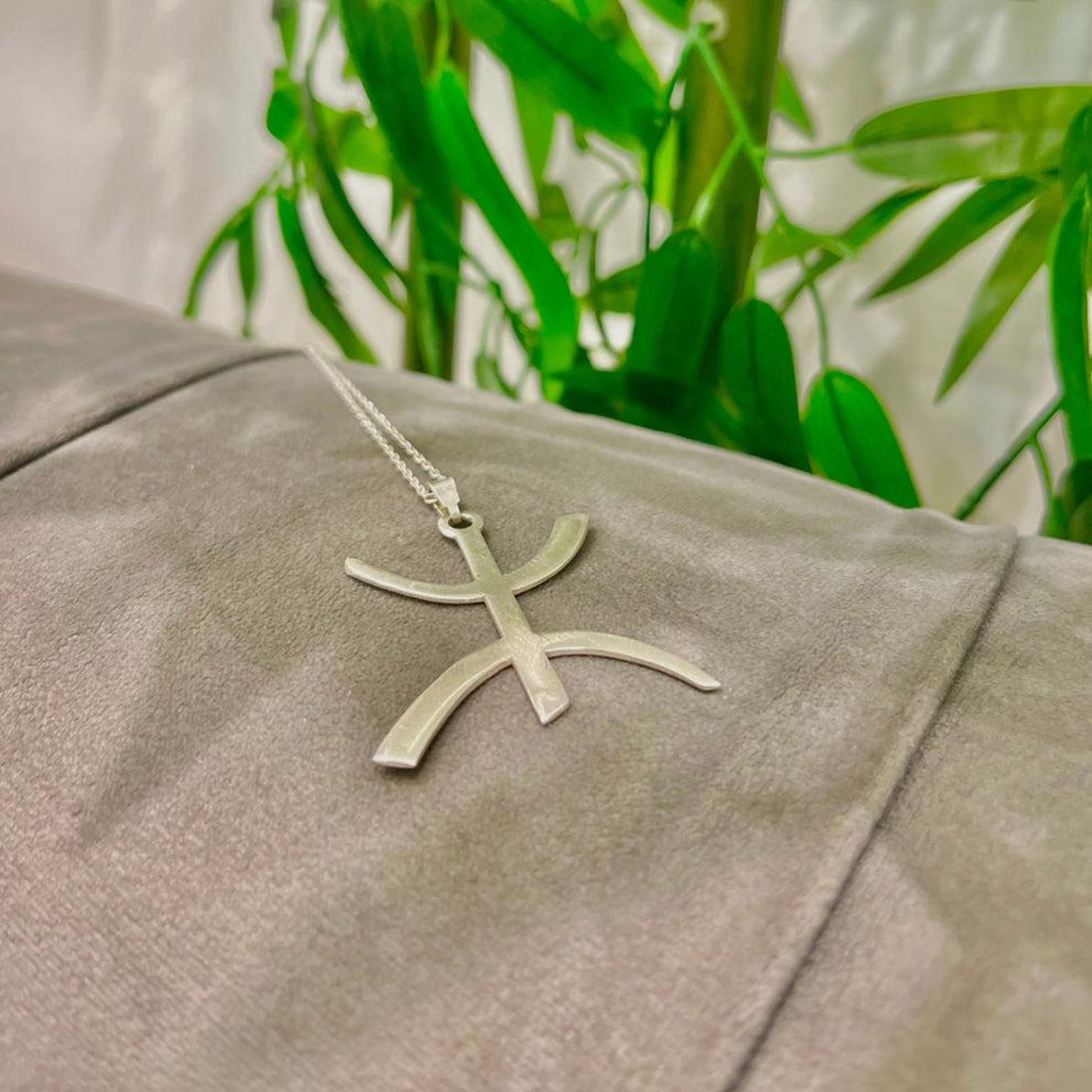 Amazigh Berber Yaz Symbol Sterling Silver Pendant Necklace