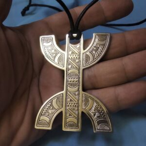 Amazigh Berber Tifinagh Tuareg Silver Necklace with Kabyle Design