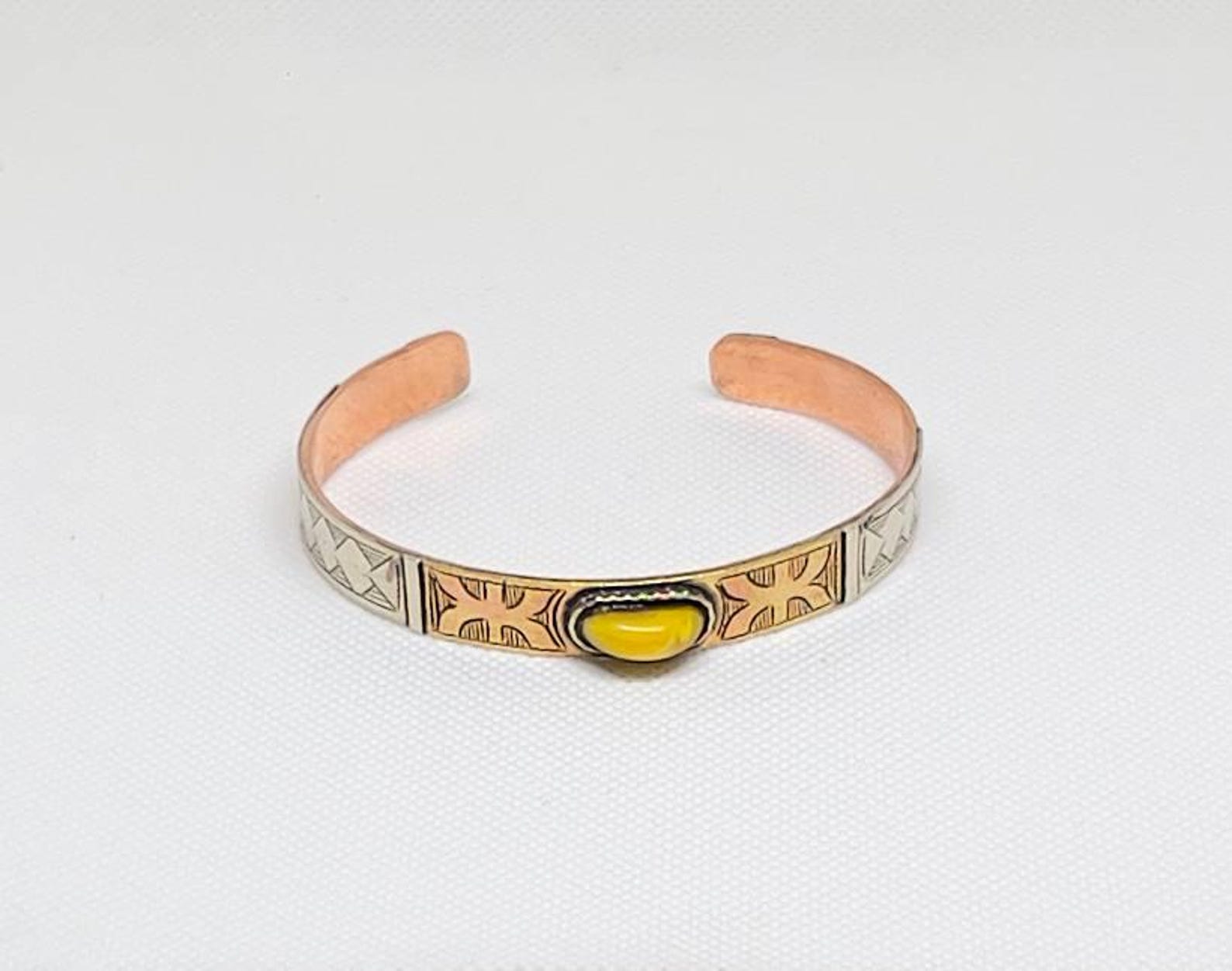Yaz Z Amazigh Berber Copper Bangle Adjustable Bracelet With Tuareg Style