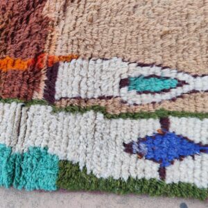 Amazigh Berber Handmade Wool Geometric Rug Colorful Boho Carpet