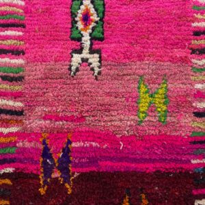 Amazigh Pink Berber Wool Rug with Tribal Home Decor