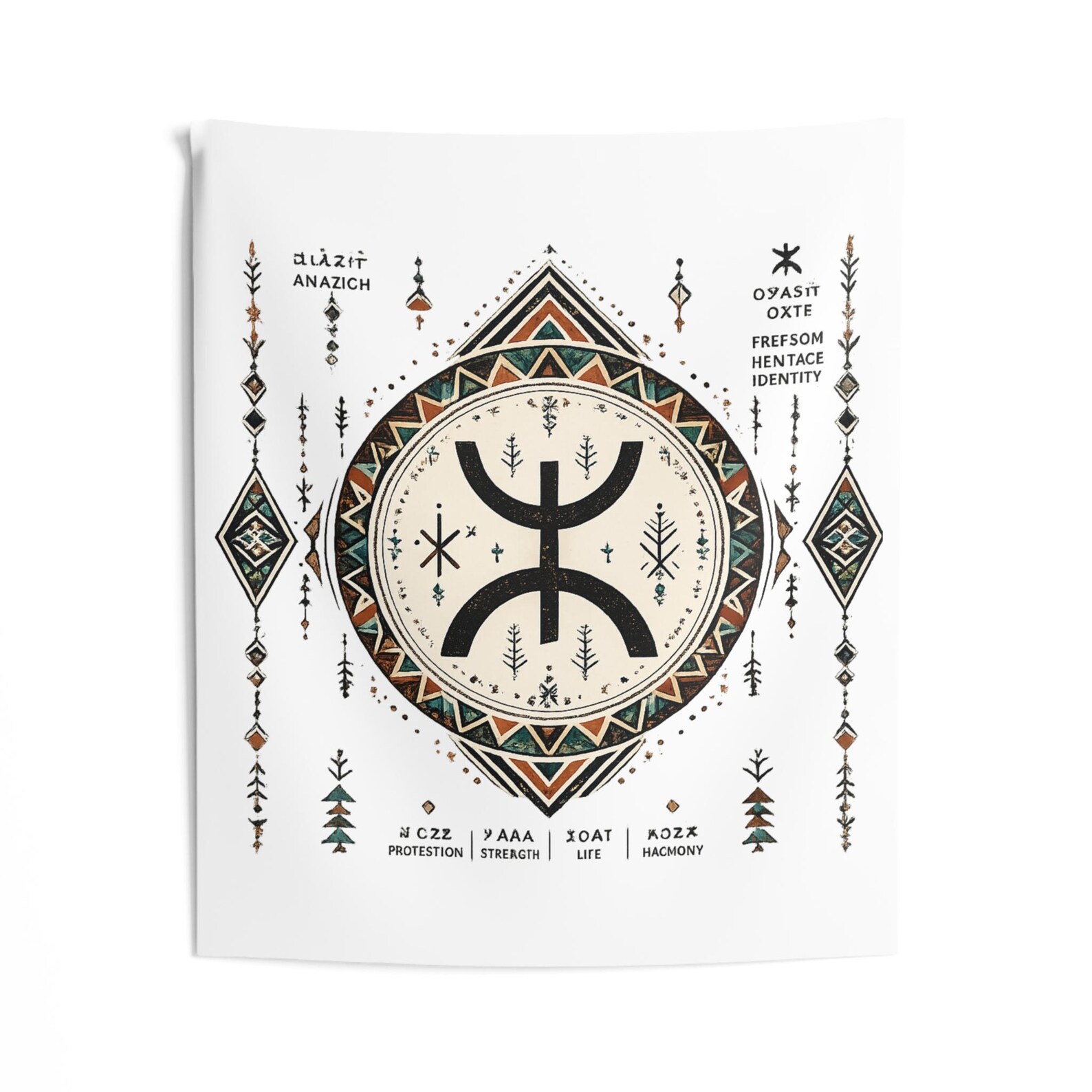 Amazigh Berber Tifinagh Symbol Tapestry Wall Art Decor