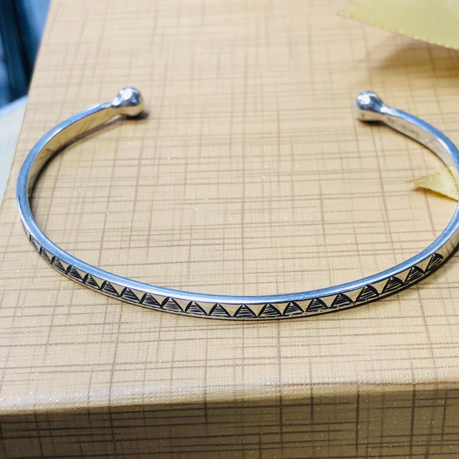 Amazigh Berber Gravé 925 Silver Open Cuff Bracelet
