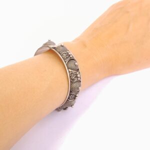 Antique Amazigh Berber Tafraoute Cuff Bracelet Silver Tribal Jewelry