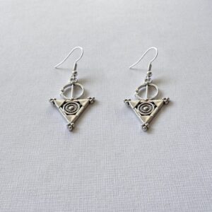 Amazigh Berber Fibule Earrings Silver Plated Boho Talisman