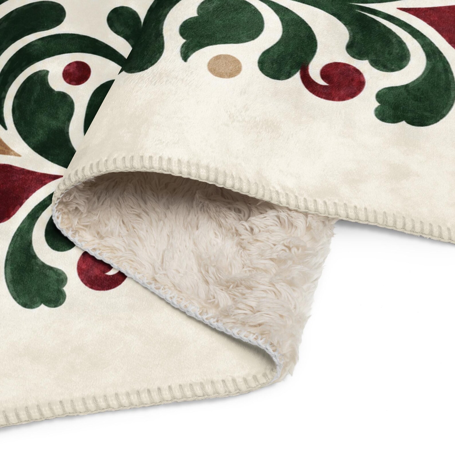 Amazigh Berber Botanical Sherpa Folk Art Blanket Throw