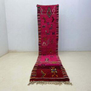 Amazigh Pink Berber Wool Rug with Tribal Home Decor