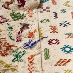 Amazigh Berber Tifinagh Symbols Wool Kilim Runner Rug