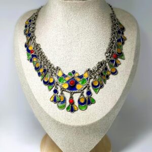Vintage Kabyle Amazigh Beni Yenni Emaille Berber Necklace