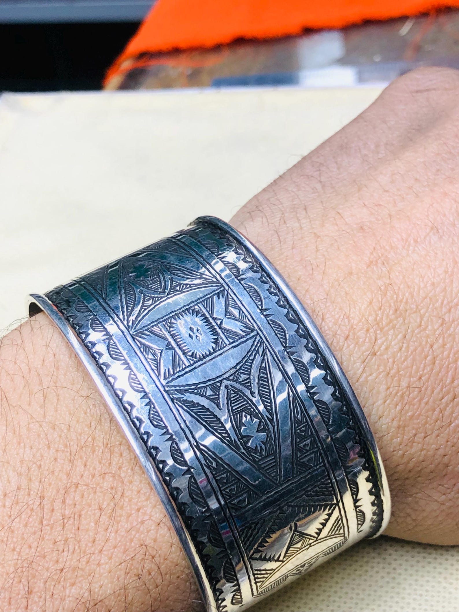 Amazigh Tuareg Berber Gravé Maroc Bracelet Silver Engraved Jewelry