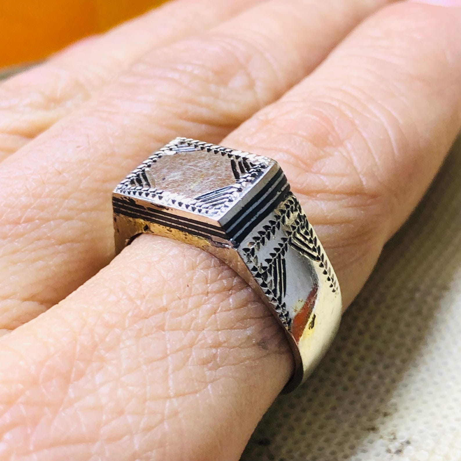 Berber Tuareg Amazigh métal Engraved Tribal Design Ring
