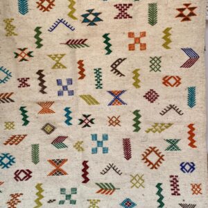 Amazigh Berber Tifinagh Symbols Wool Kilim Runner Rug