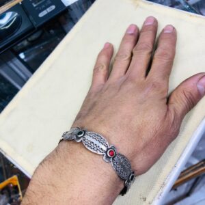 Berber Amazigh Gravé 925 Silver Handmade Cuff Bracelet