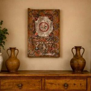 Berber Amazigh Vintage Door Wall Art Hand Carved Wooden Panel