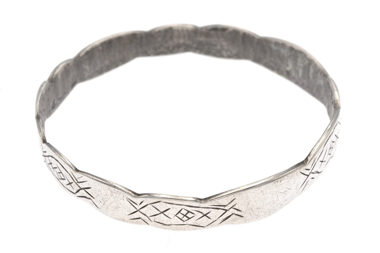 Old Berber Amazigh Silver Bracelet Vintage Mid Century Adornment