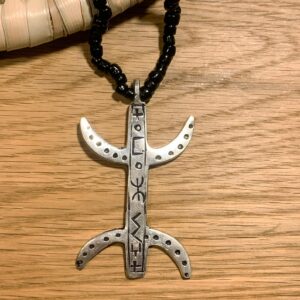 Amazigh Tamazight Yaz Mano símbolo Necklace with Cordon Leather