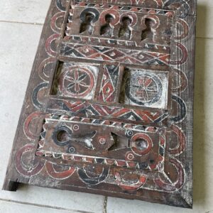 Amazigh Berber Hand Carved Wooden Door Wall Art Panel