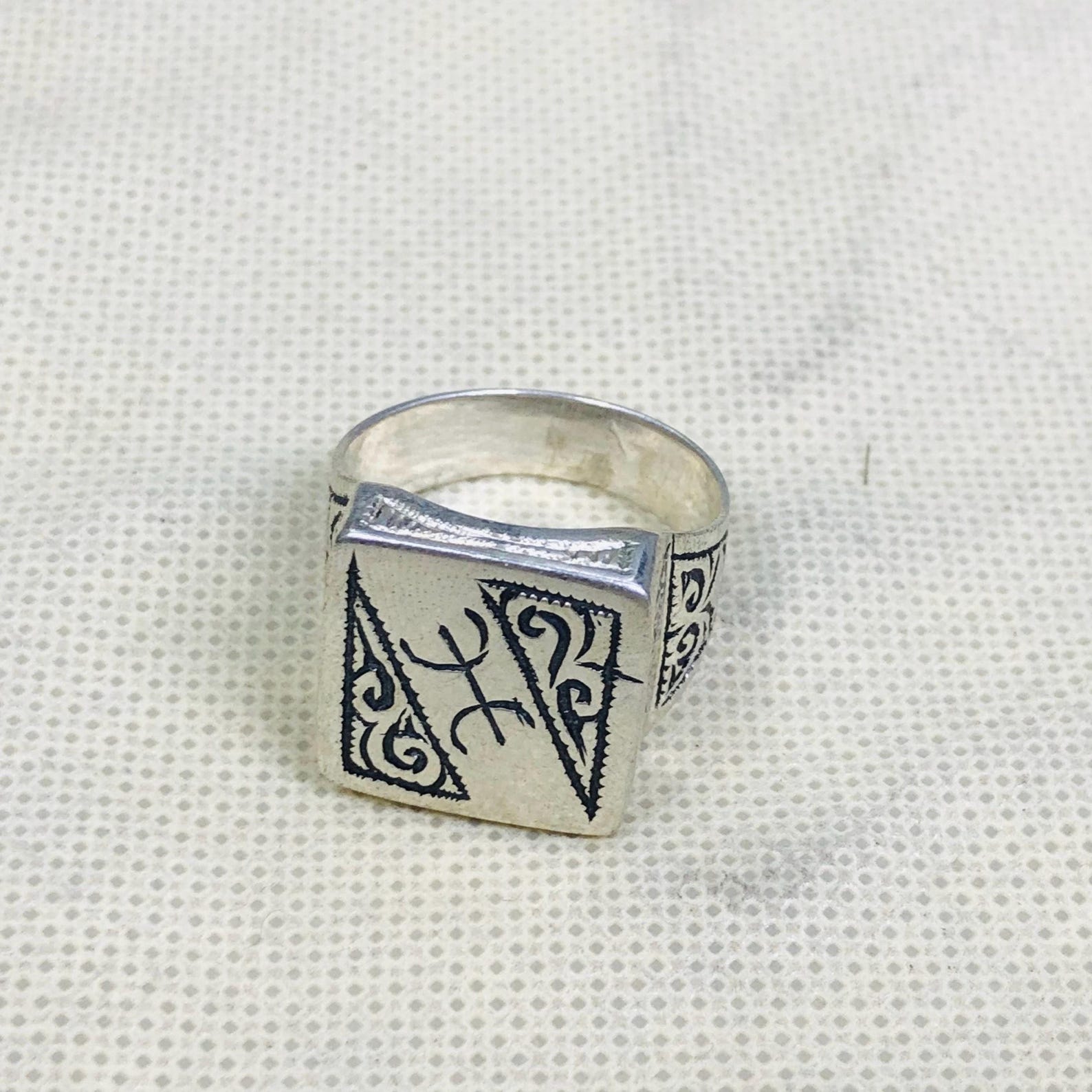 Berber Amazigh Handmade Silver Geometric Traditional Ring Design