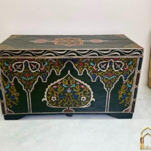 Amazigh Berber Tazwakt Painted Wooden Chest Wall Art