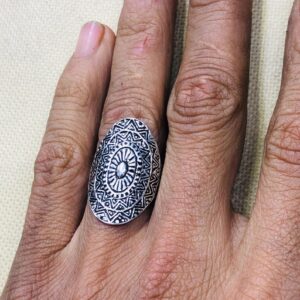 Amazigh Berber Tuareg Sterling Silver Tribal Engraved Ring