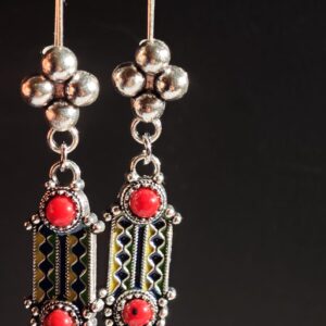 Amazigh Berber Kabyle Earrings Silver Tone Cultural Jewelry Design