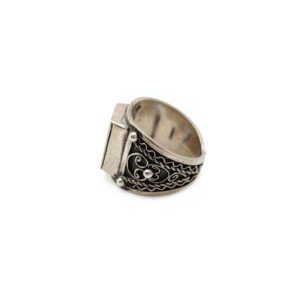 Amazigh Berber Square Silver Ring Vintage Tribal Jewelry Size
