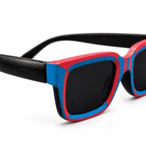 Amazigh IMAN TIFAWT Hand Painted Blue Red Sunglasses Frames